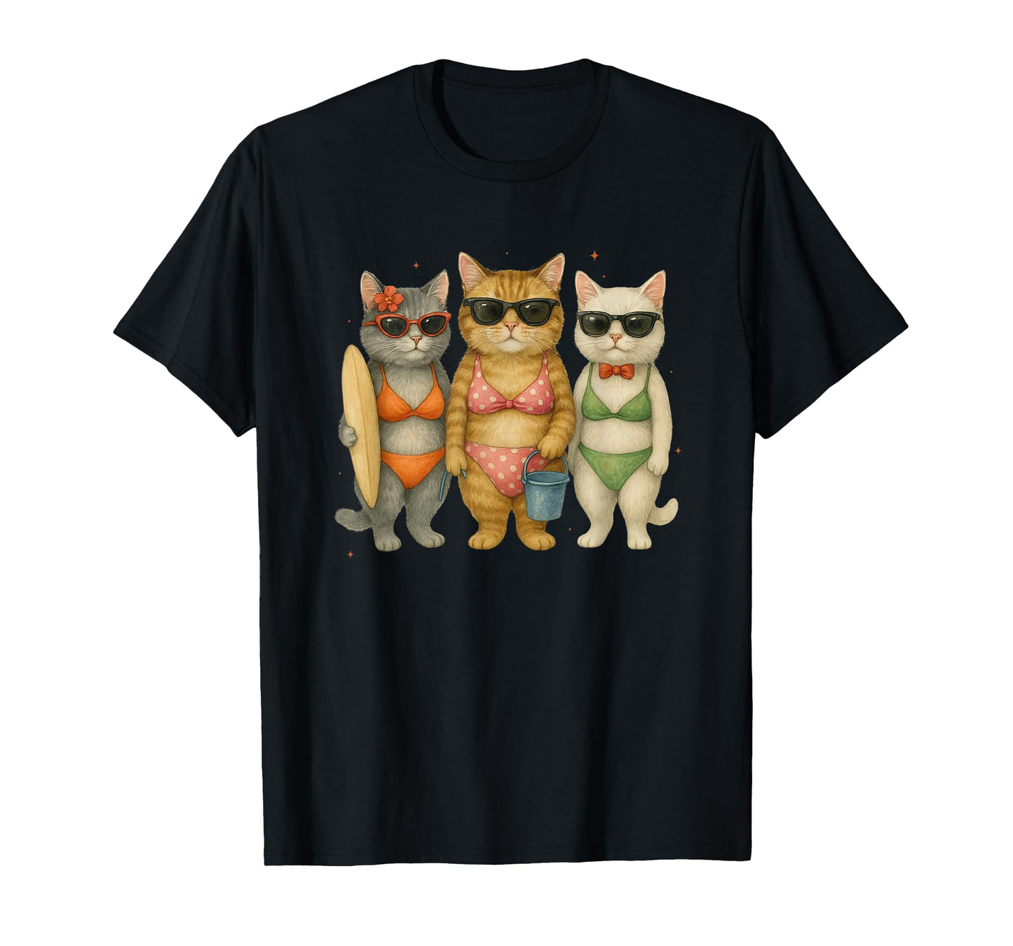 Cats In Sunglasses Beach Adventure T-Shirt