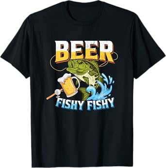Beer Fishy Fishy Funny Bass Fishing Beer Lover Men Dad Jokes T-Shirt