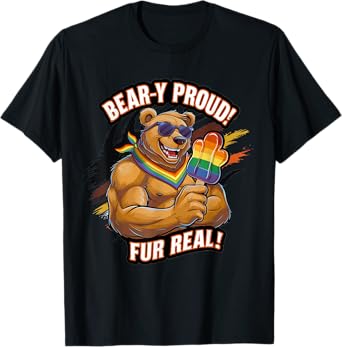 Funny Gay Pride Bear community LGBTQ+ Bear Brotherhood Men T-Shirt