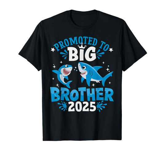 Promoted To Big Brother 2025 Shark Ocean Sibling Boys Kids T-Shirt
