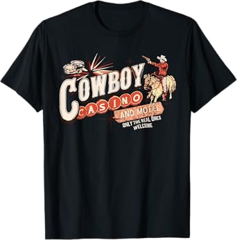 Vintage Cowboy Rodeo Horse Casino and Motel for Men Women T-Shirt
