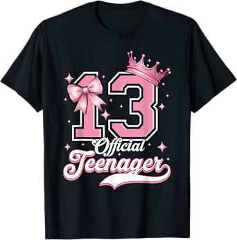 13 Year Old Coquette Bow Official Teenager 13th Birthday T-Shirt