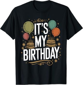 Distressed It's My Birthday Vintage Men Women Kids B-day T-Shirt