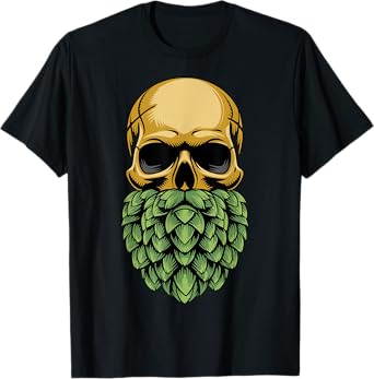 Hop Beard Skull with Hops Beard Craft Beer T-Shirt