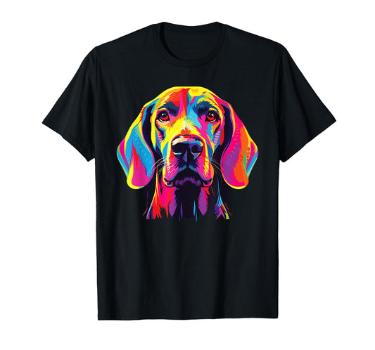 Watercolor Colorful Redbone Coonhound Dog T-Shirt, Small
