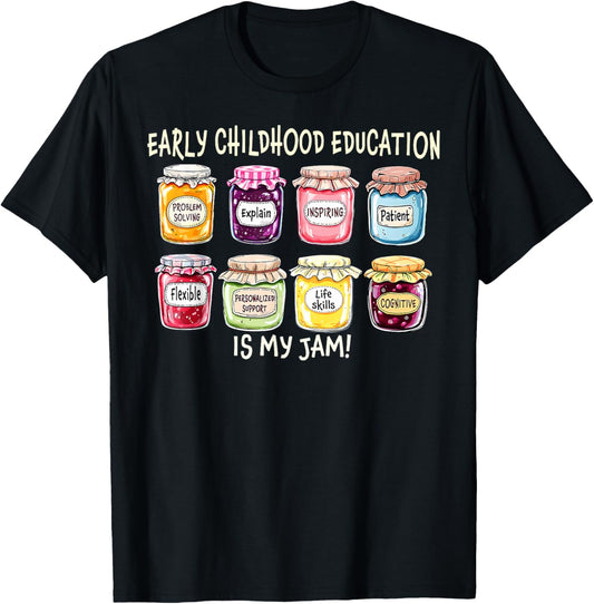 Retro Early Childhood Education Is My Jam Nursery Teacher Tee by TeeBrew