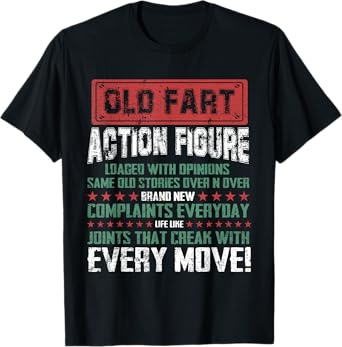Old Fart Action Figure Vintage Distressed Retirement Gift T-Shirt
