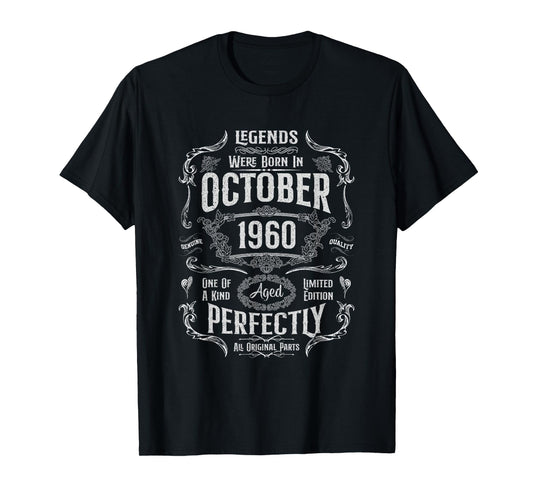 Vintage 65th Birthday Legends were Born in October 1960 T-Shirt