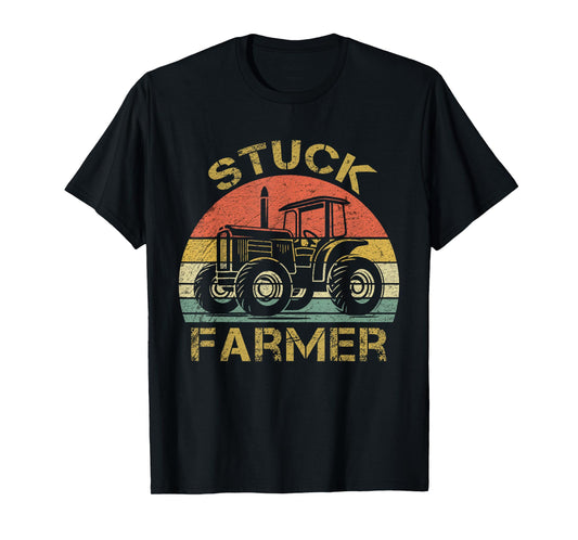 Funny Vintage Stuck Farmer , farmer men women and kids T-Shirt