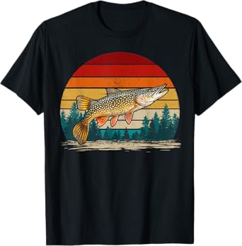 Pike Fish Vintage Distressed Retro Style Pike Fish T-Shirt