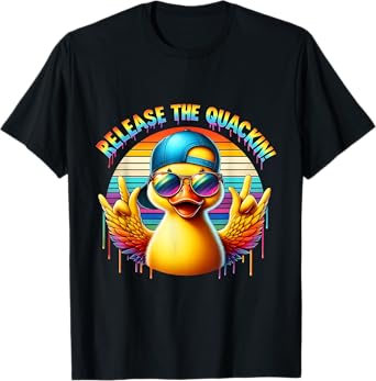 Release Quackin Ducky Kraken Parody Funny Rubber T-Shirt