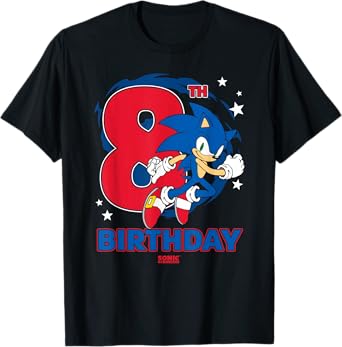 Sonic The Hedgehog Epic Sonic 8th Birthday Big Chest Logo T-Shirt
