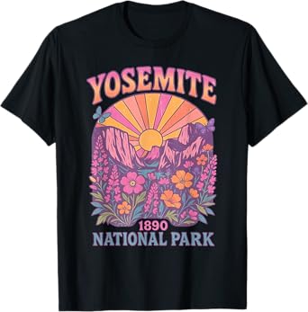 Retro Yosemite National Park USA Vintage Hiking T-Shirt
