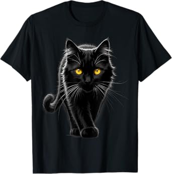 Black Cat Yellow Eyes T-Shirt