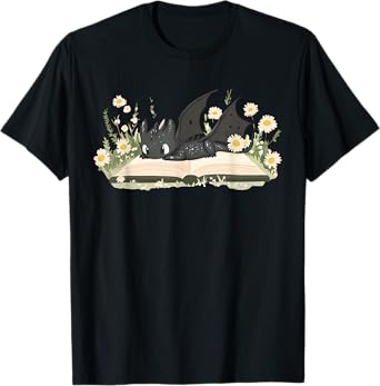 Cute Dragon Reading A Book For Books Nerds Women Girl T-Shirt