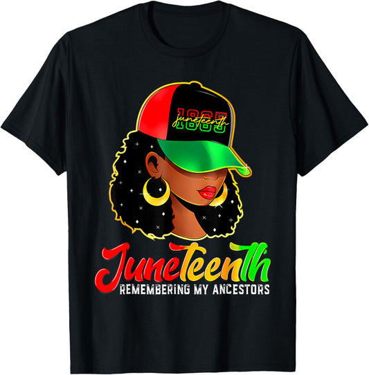 Black Women Juneteenth Tshirt Remembering My Ancestors T-Shirt
