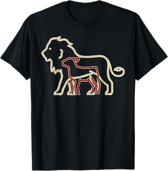 Vintage The Lion And The Lamb Minimalist Jesus Christ T-Shirt