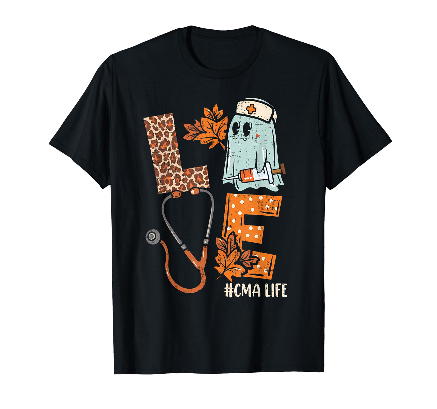 Halloween medical assistant shirts LOVE CMA life Stethoscope T-Shirt