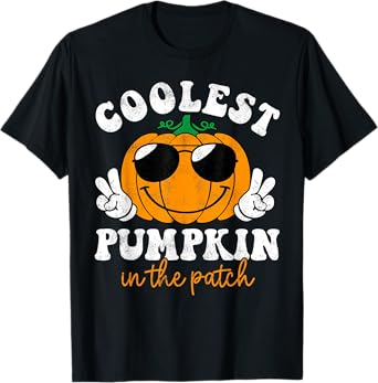 Groovy Coolest Pumpkin In The Patch Halloween Toddler Boys T-Shirt