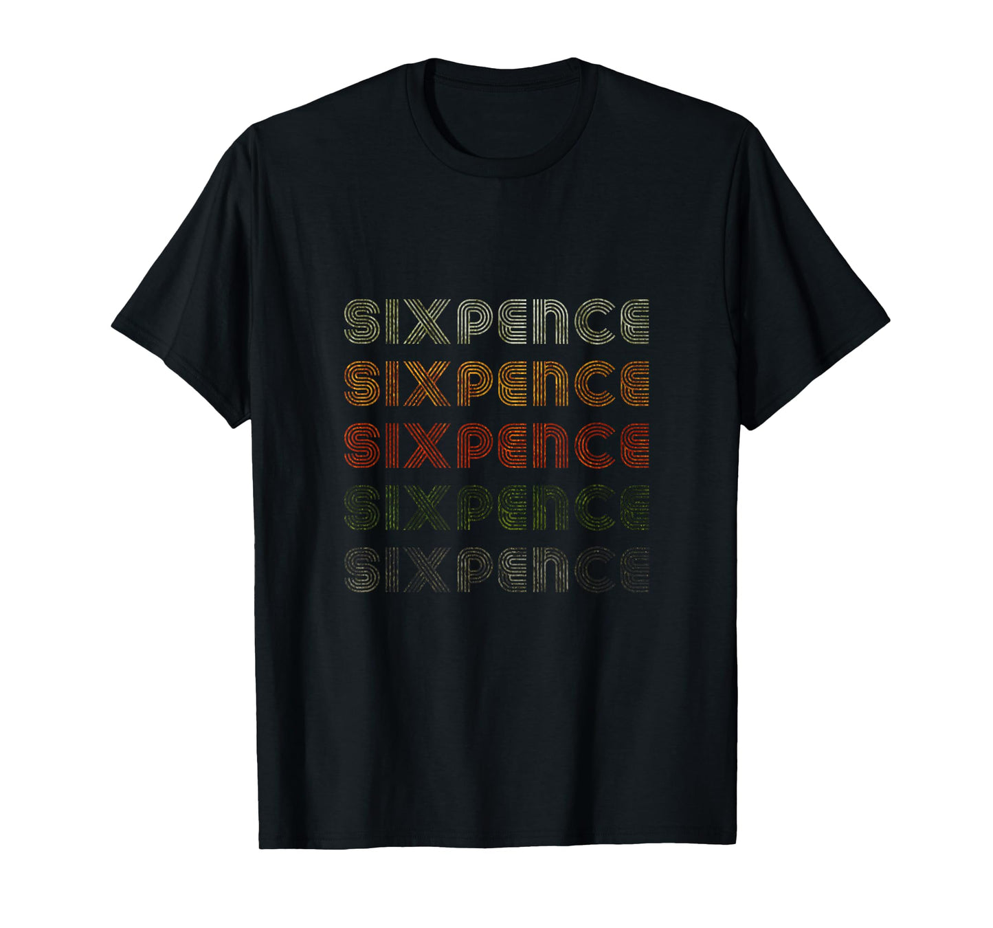 Love Heart Sixpence Tee Grunge Vintage Style Black Sixpence T-Shirt