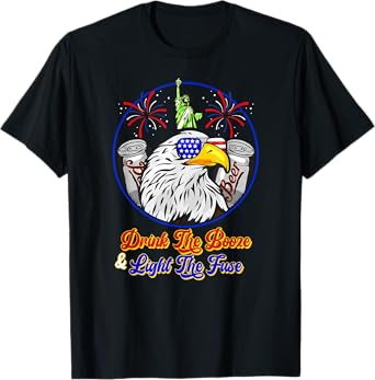 Drink The Booze Light The Fuse 4th Of July Beer Fireworks T-Shirt for Women Men