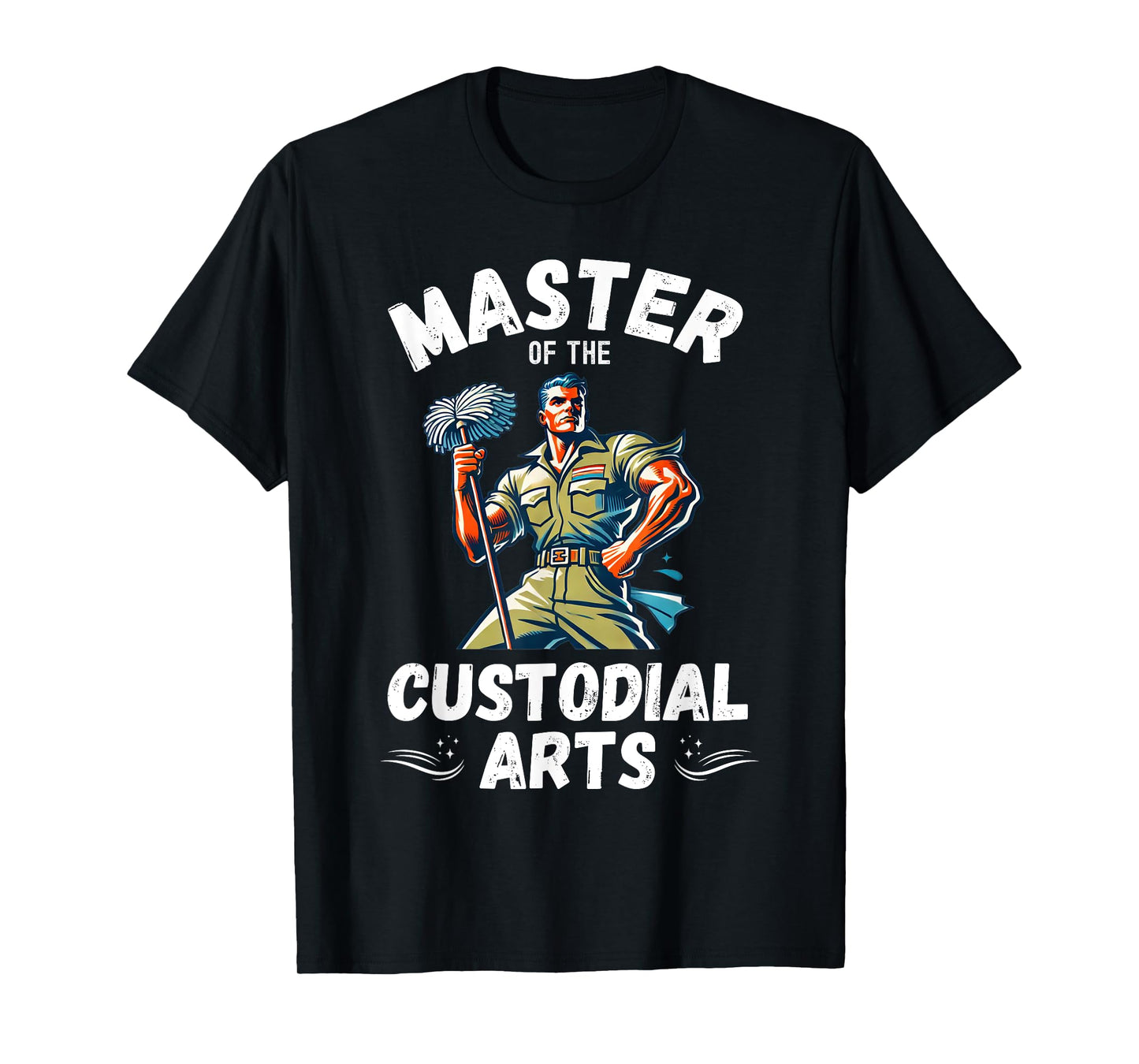 Master Of The Custodial Arts Retro Funny School Custodian T-Shirt