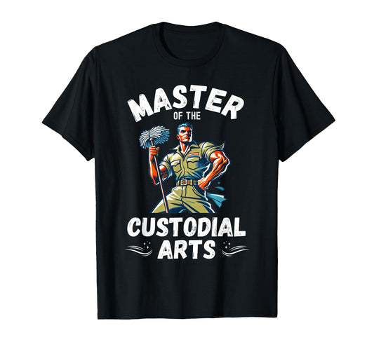 Master Of The Custodial Arts Retro Funny School Custodian T-Shirt
