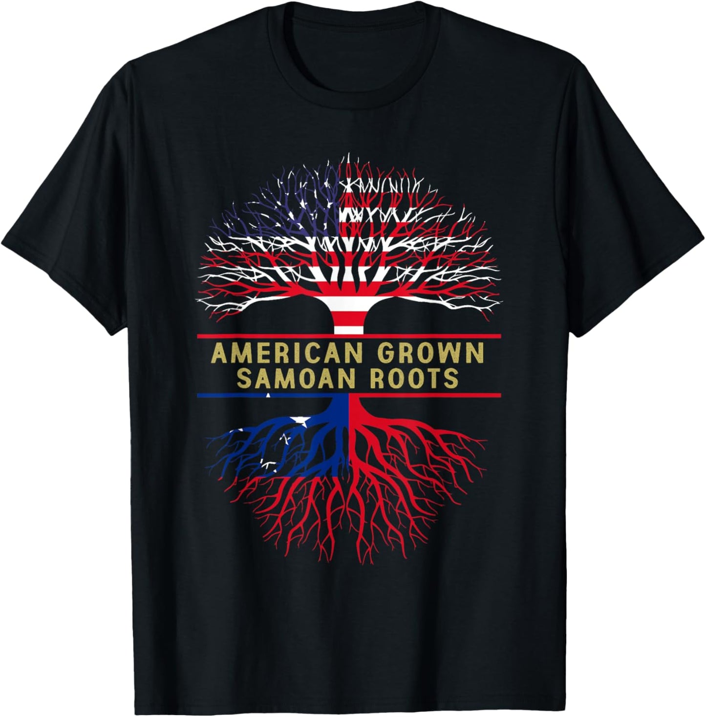 American Grown Samoan Roots America Samoa Tree Flag T-Shirt