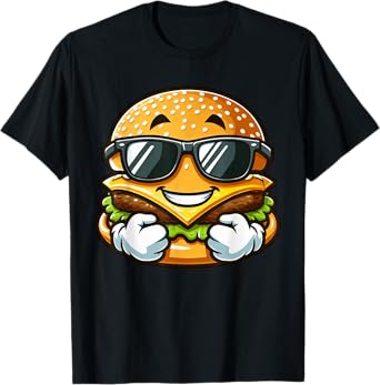 Cool Hamburger Cheeseburger with Sunglasses T-Shirt