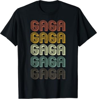 Retro Gaga First Name Personalized Gaga Groovy Vintage T-Shirt