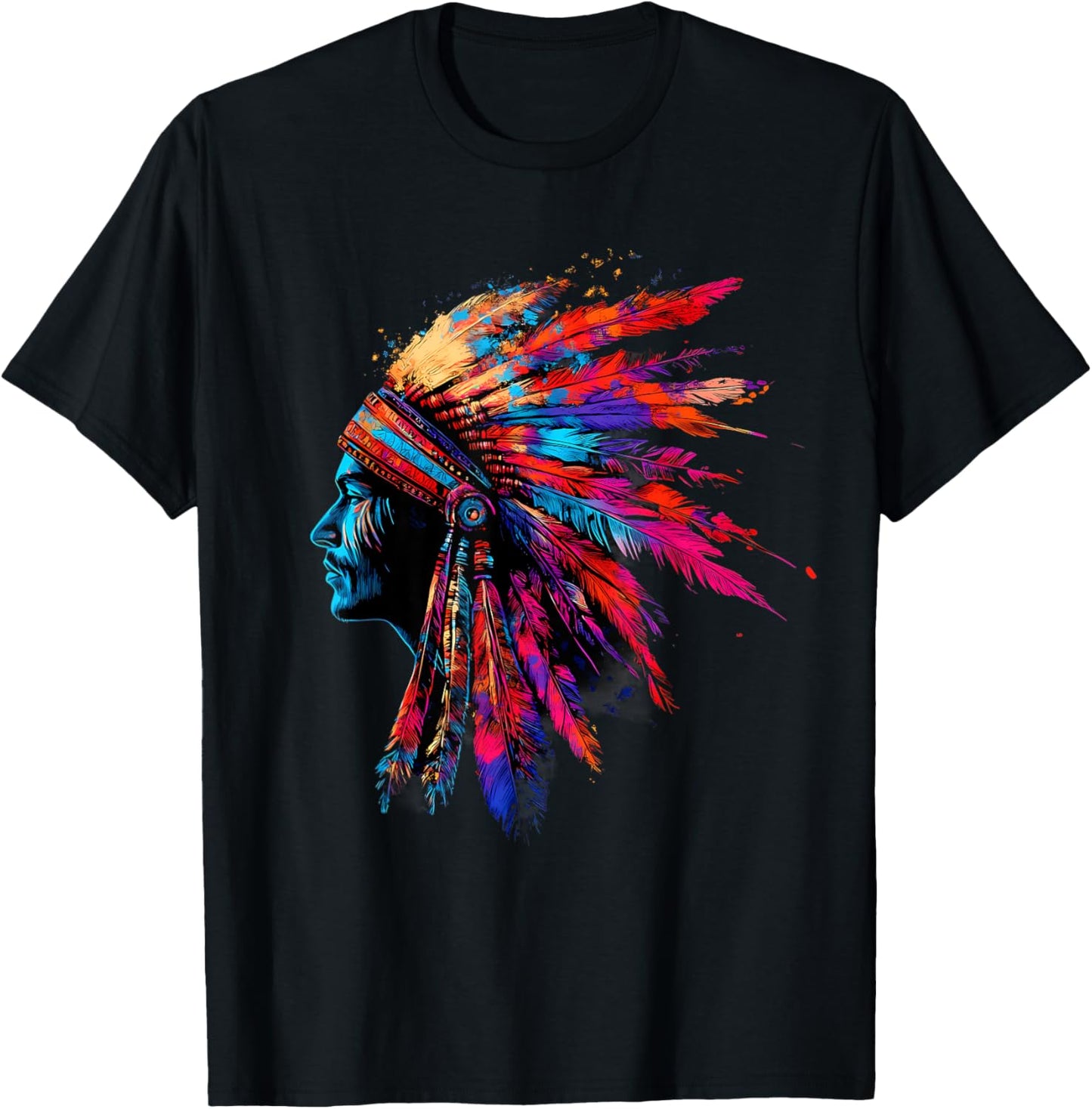Native American Feather Headdress Indian Chief Indian Tribe T-Shirt