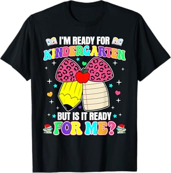 Im Ready For Kindergarten Back To School Coquette Bow Girls T-Shirt