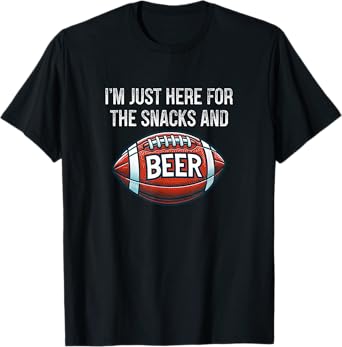 I'm Just Here For The Snacks And Beer - Football - Vintage - T-Shirt