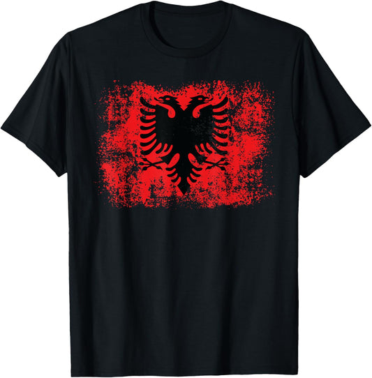 Albanian Flag Retro Proud Albanian Patriot Albania T-Shirt