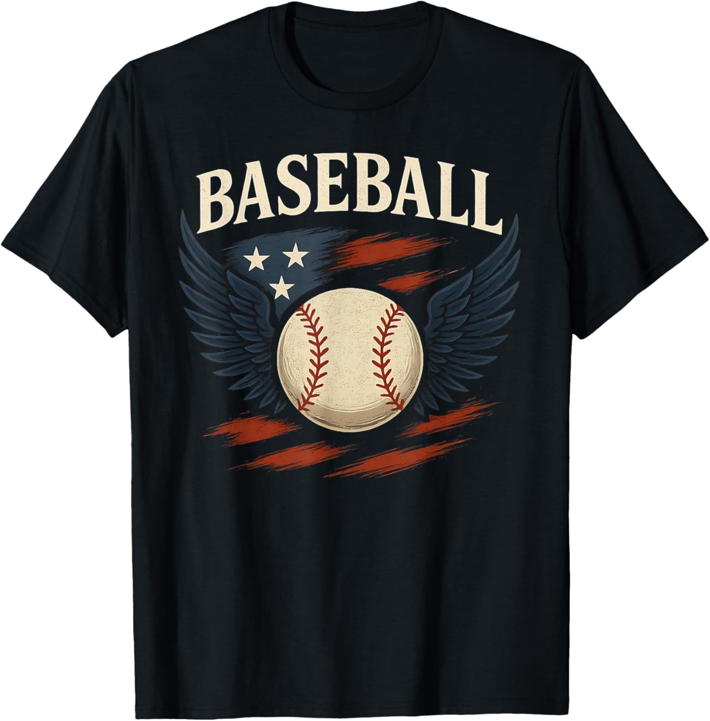American Flag Baseball Player Bat Fan Catcher Pitcher Usa T-shirt