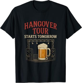 Party Crew Hangover Tour Beer Mug Rock Poster T-Shirt
