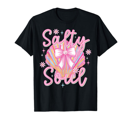 Beach Summer Vibes Cute Clam Pearl Coquette Salty Girls Soul T-Shirt