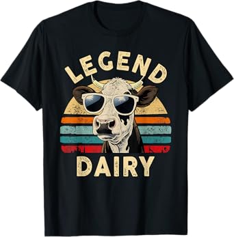 Legend Dairy Funny Farmer Cow Farmer Pun Graphic Cow Vintage T-Shirt