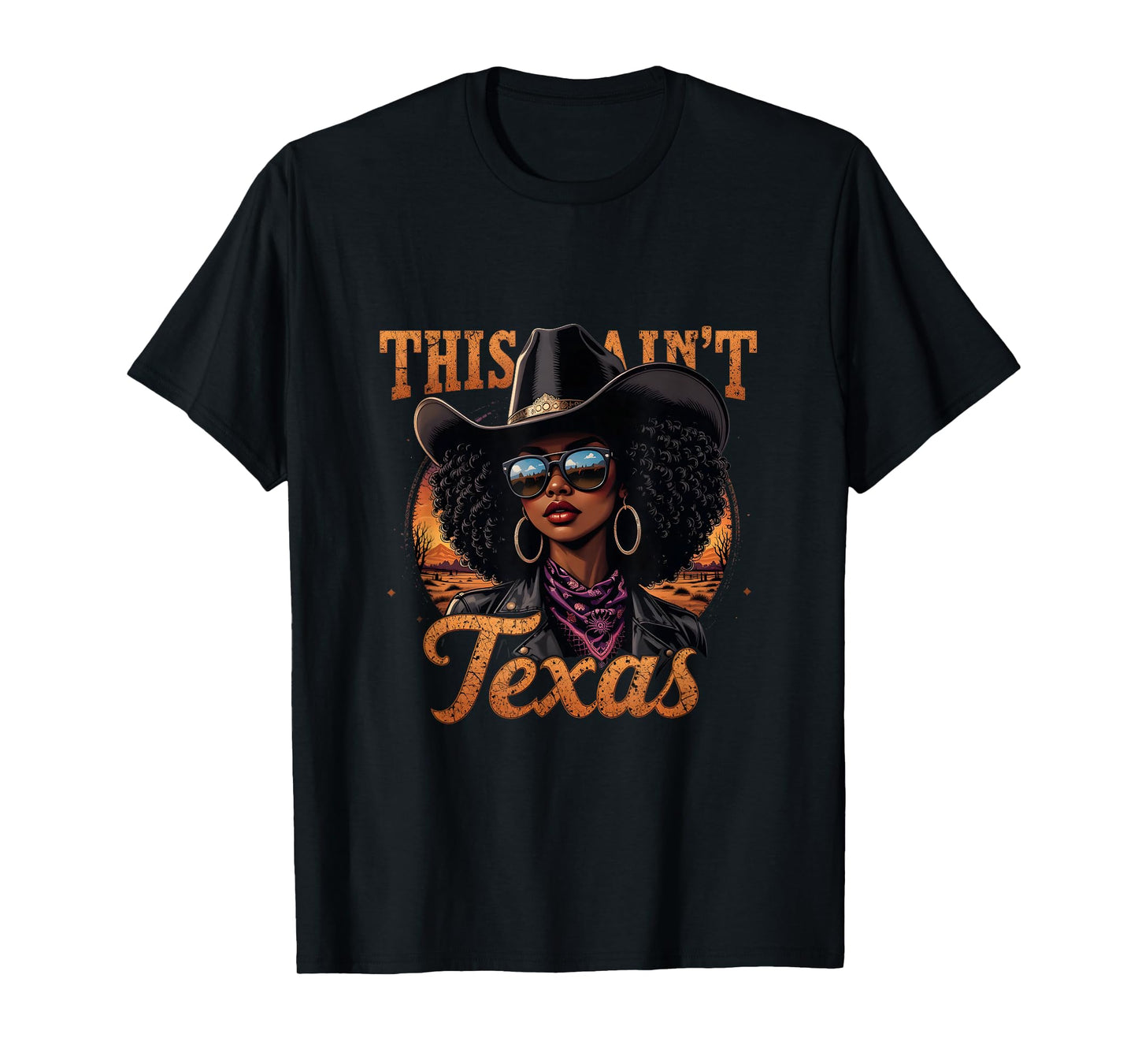 Melanin This Ain’t Texas African American Cowgirl T-Shirt