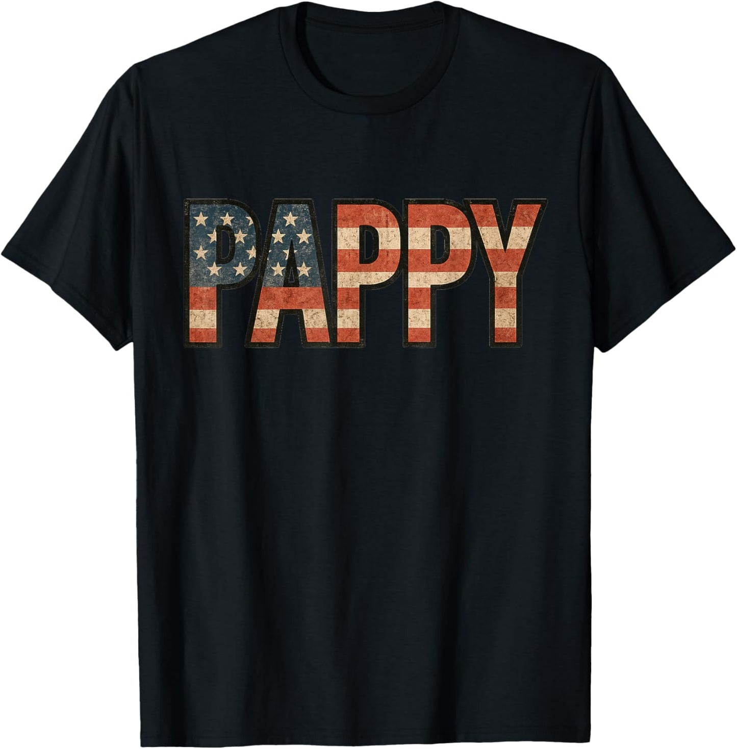 Pappy American Flag Pattern T-Shirt