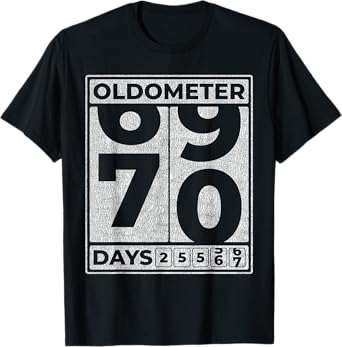 Oldometer 70 Funny 70th Birthday Gift 70 Year Old T-Shirt