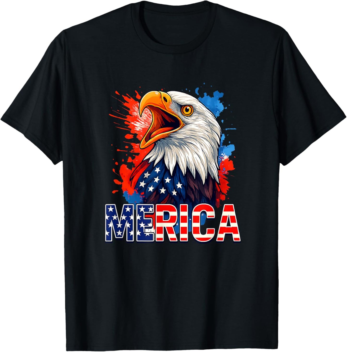 ‘merica Bald Eagle Patriotic Usa Flag 4th Of July Design T-shirt