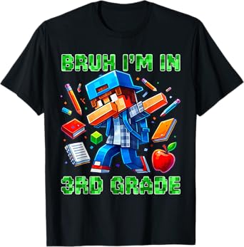 Bruh I'm in 3rd Grade Dabbing Gamer Back to School Gaming T-Shirt