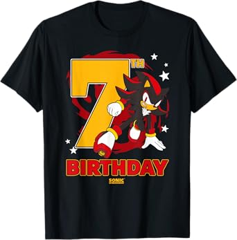 Sonic The Hedgehog Epic Shadow 7th Birthday Big Chest Logo T-Shirt