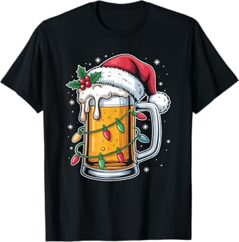 Christmas in September Beer Hawaiian Tropical Santa T-Shirt