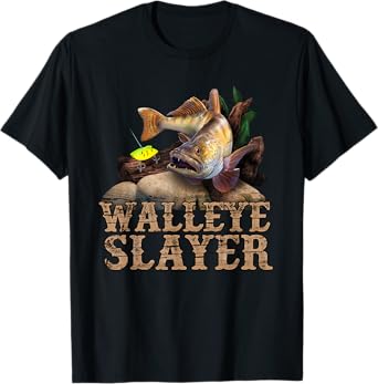 Walleye Fishing Funny Quote Walleye Slayer T-Shirt