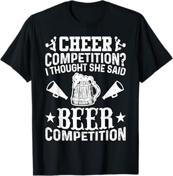 Cheer Dad Cheerleader Beer Competition Cheer Squad Papa T-Shirt