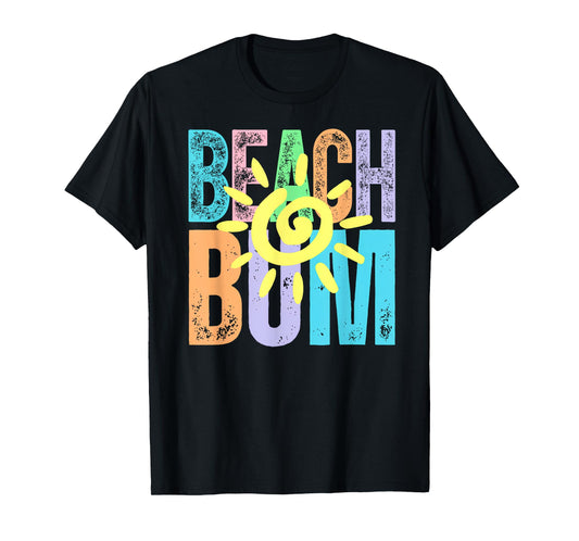 Beach Bum Distressed Summer Vacation Beach Life Sun T-Shirt