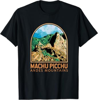 Machu Picchu Peru Landmark Emblem Vintage T-Shirt