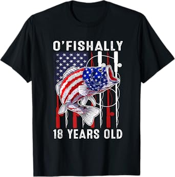 Kids O'fishally 18 Years Old Birthday 18th Birthday Fishing T-Shirt